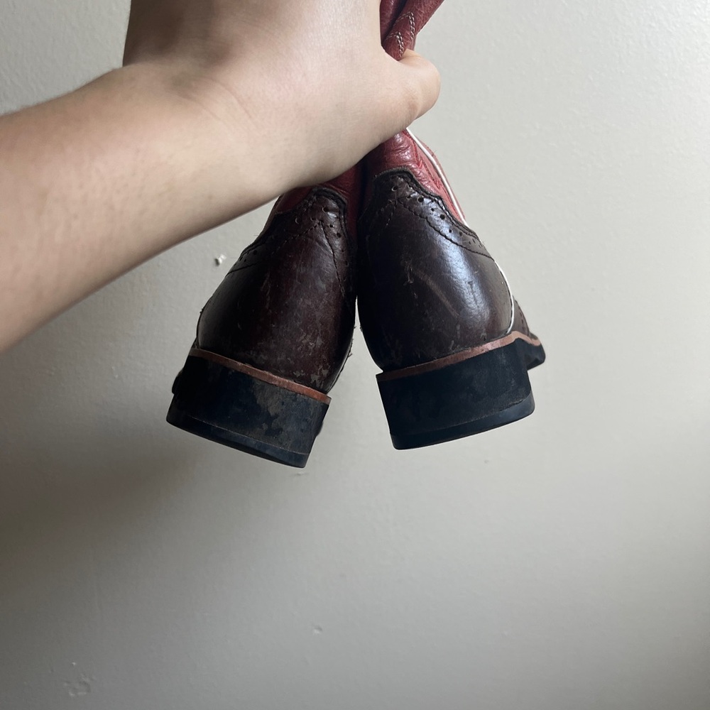 Ariat Red and Brown Cowboy Boots - Picture 4 of 9